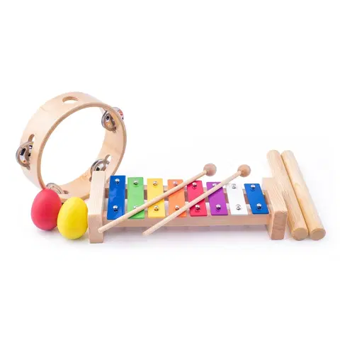 Detské hudobné hračky a nástroje Woody Sada hudobných nástrojov, 5 ks