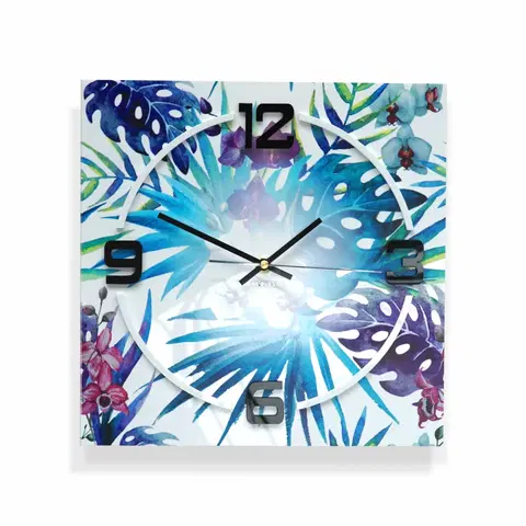Hodiny Nástenné akrylové hodiny Tropical Monstera Flex z6a-1-0, 30 cm