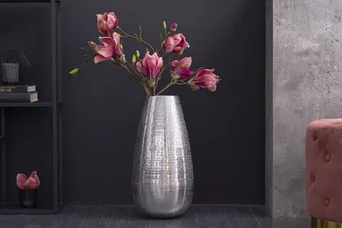 Dekorácie LuxD Dizajnová váza Malia 50 cm strieborná