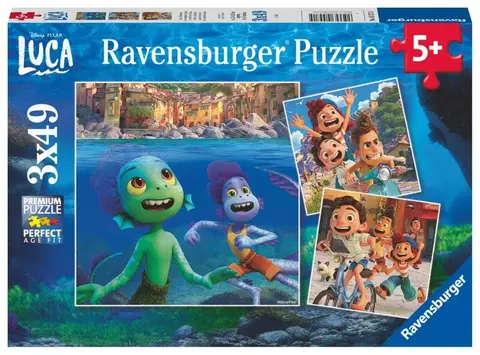 Hračky puzzle RAVENSBURGER - Disney Pixar: Luca 3x49 dielikov