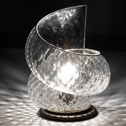Lampy na nočný stolík Siru Stolná lampa Chiocciola s čírym sklom