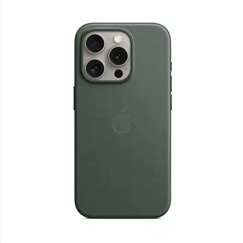 Puzdrá na mobilné telefóny Zadný kryt FineWoven pre Apple iPhone 15 Pro Max s MagSafe, listová zelená MT503ZMA