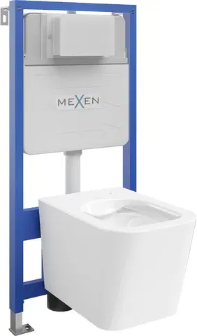 Kúpeľňa MEXEN/S - WC predstenová inštalačná sada Fenix Slim s misou WC Teo, biela 6103385XX00