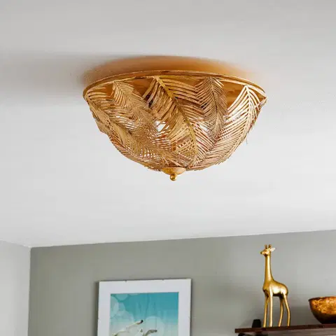 Stropné svietidlá Ferro Luce Felce – zlaté dizajnové stropné svietidlo