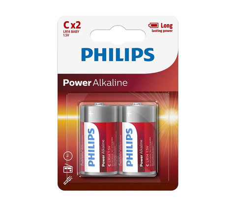 Predlžovacie káble Philips Philips LR14P2B/10 - 2 ks Alkalická batéria C POWER ALKALINE 1,5V 