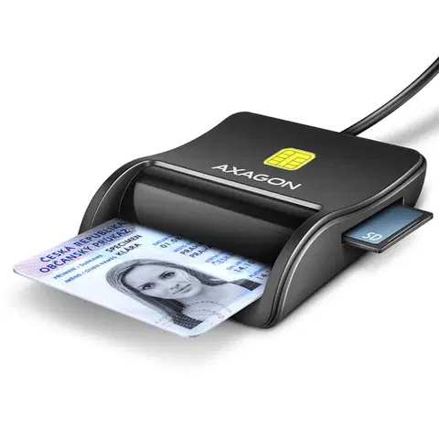 Čítačky pamäťových kariet AXAGON CRE-SM3SD USB smart karty & SD/microSD/SIM card čítačka kariet