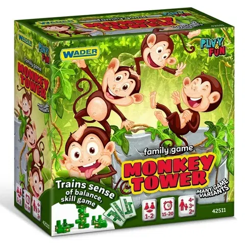 Hračky rodinné spoločenské hry WADER - Opičia veža - rodinná hra