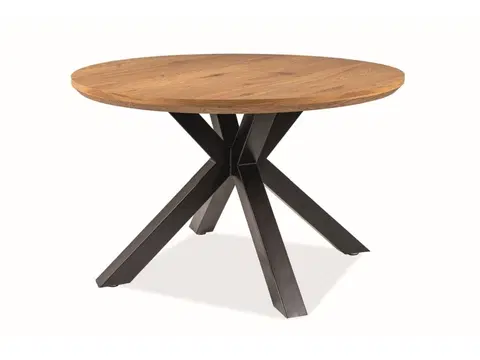 Jedálenské stoly REVIVAL, okrúhly jedálenský stôl, dub, čierna