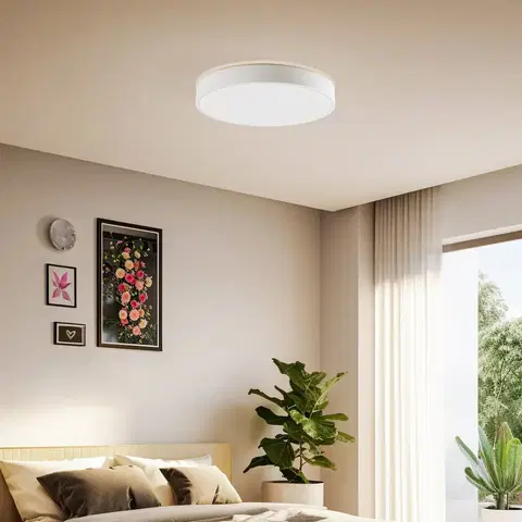 SmartHome stropné svietidlá Lindby Lindby Smart LED stropné svietidlo Innes biele Ø38cm RGB CCT Tuya