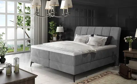 Postele NABBI Altama 160 čalúnená manželská posteľ s úložným priestorom sivá (Jasmine 90)