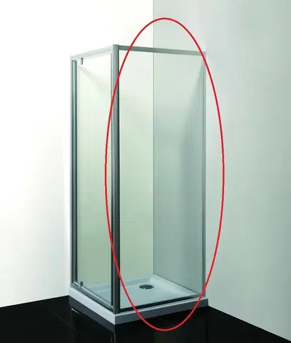 Sprchovacie kúty HOPA - Pevná stena SMART - PINA - Farba rámu zásteny - Hliník chróm, Rozmer A - 80, Smer zatváranie - Univerzálny Ľavé / Pravé, Výplň - Grape bezpečnostné sklo - 6 mm OLBPIN80CGBV