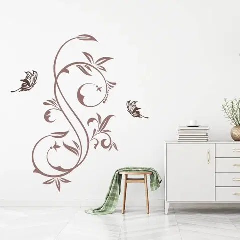 Šablóny na maľovanie Šablóna na stenu - Ornament s motýľom