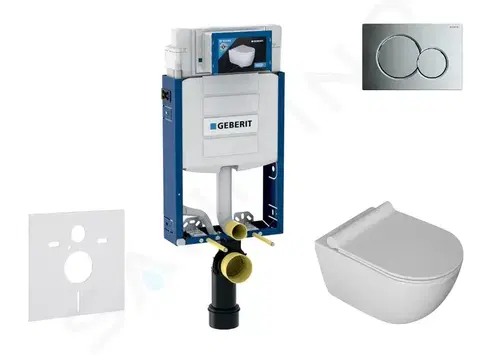 Kúpeľňa GEBERIT - Kombifix Set predstenovej inštalácie, klozetu Gaia a dosky softclose, tlačidlo Sigma01, lesklý chróm SANI15CA1104