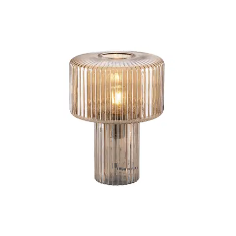 Stolove lampy Dizajnová stolná lampa jantárové sklo - Andro