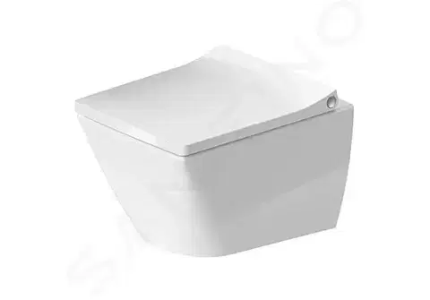 Záchody DURAVIT - Viu Závesné WC Compact, Rimless, DuraFix, s WonderGliss, alpská biela 25730900001