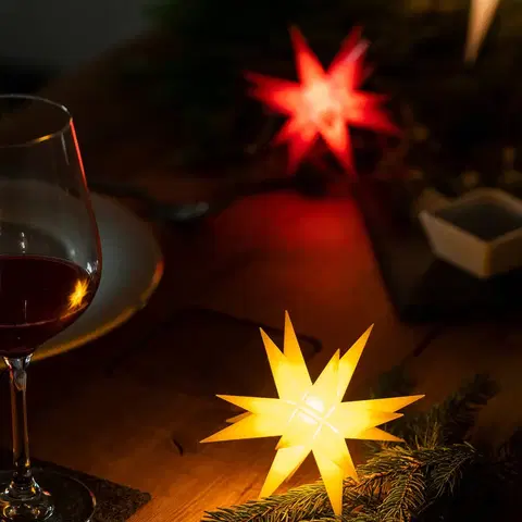 Vianočné svetelné hviezdy STERNTALER Vnútorná dekorácia – 18-cípa hviezda Ø 12 cm žltá