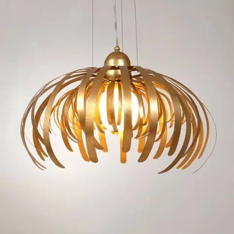Závesné svietidlá Holländer Alessia – veľkolepá zlatá závesná lampa