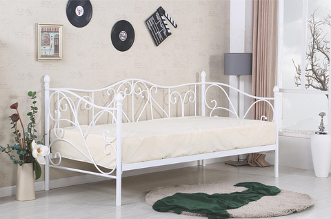 Postele HALMAR Sumatra 90 kovová jednolôžková posteľ s roštom biela