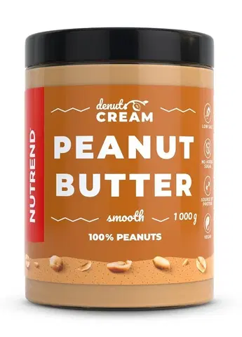 Arašidové a iné maslá Denuts Cream Peanut Butter - Nutrend 1000 g Smooth