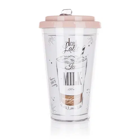 Termosky a termohrnčeky Banquet Hrnček cestovný dvojstenný COFFEE 0,5 l​, Iced latte