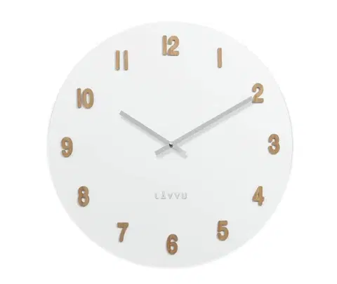 Hodiny Veľké biele drevené hodiny LAVVU WHITE LCT4070, 50 cm