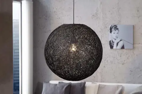 Svietidlá LuxD 16674 Lampa Wrap čierna 45cm závesné svietidlo