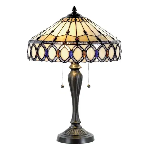 Stolové lampy Clayre&Eef Stolová lampa Fiera v štýle Tiffany