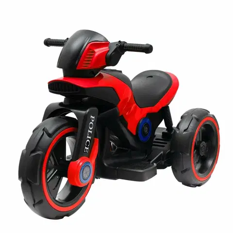 Detské vozítka a príslušenstvo Baby Mix Detská elektrická motorka Police červená, 100 x 50 x 61 cm