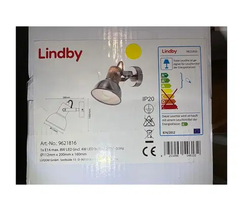 Svietidlá Lindby Lindby - LED Nástenné bodové svietidlo DENNIS 1xE14/4W/230V 