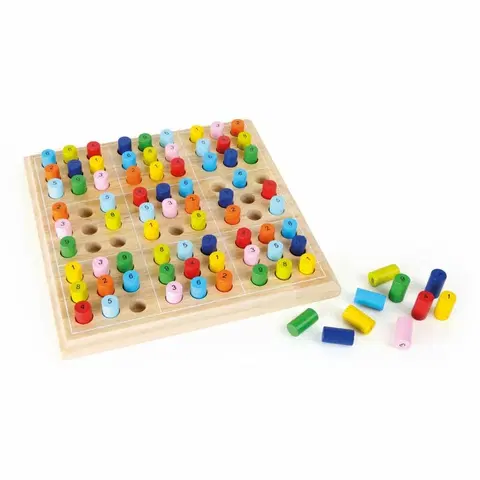 Drevené hračky Small Foot Drevené sudoku farebné valčeky