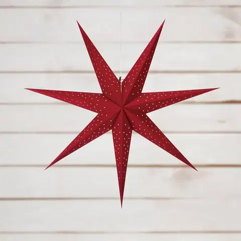 Vianočné svetelné hviezdy Markslöjd LED závesná hviezda Blink, zamatový vzhľad Ø 75cm červená