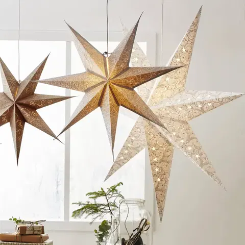 Vianočné svetelné hviezdy STAR TRADING Hviezda Decorus bez osvetlenia biela/strieborná