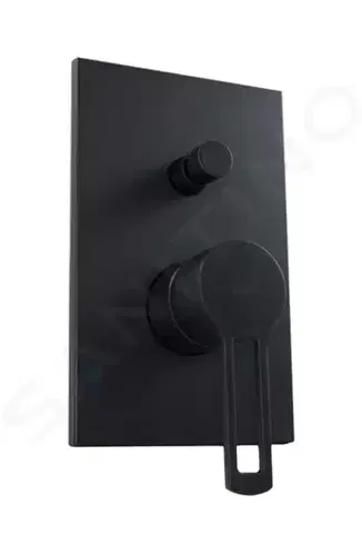 Kúpeľňové batérie PAFFONI - Ringo Sprchová batéria pod omietku, 2 výstupy, s prepínačom a telesom, matná čierna RIN015NO/M