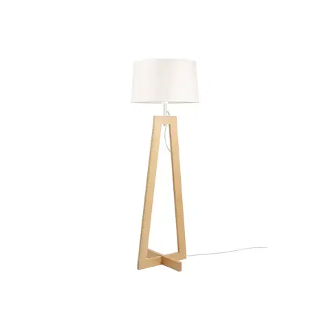 Stojacie lampy Aluminor Aluminor Sacha LS mini stojacia lampa drevo textil