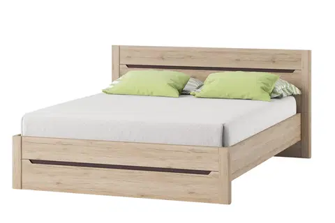 Manželské postele DESIRE 50 manželská posteľ 140 x 200 cm, dub san remo