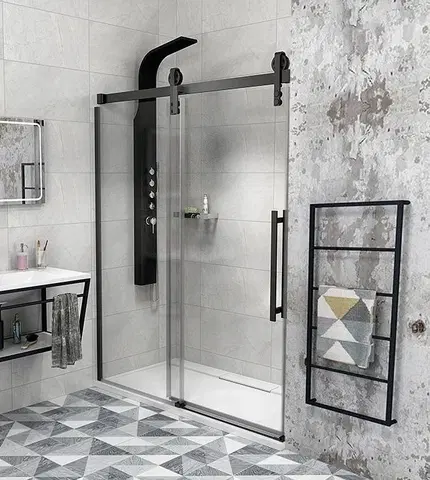 Sprchovacie kúty GELCO - VOLCANO BLACK sprchové dvere 1200 číre sklo GV1412