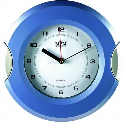 Hodiny Nástenné hodiny MPM, 2506.3170 - modrá svetlá/strieborná, 27cm
