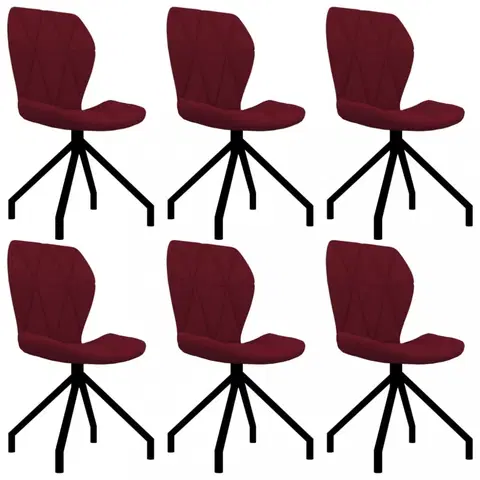 Jedálenské stoličky a kreslá Jedálenská stolička 6 ks umelá koža Dekorhome Vínová