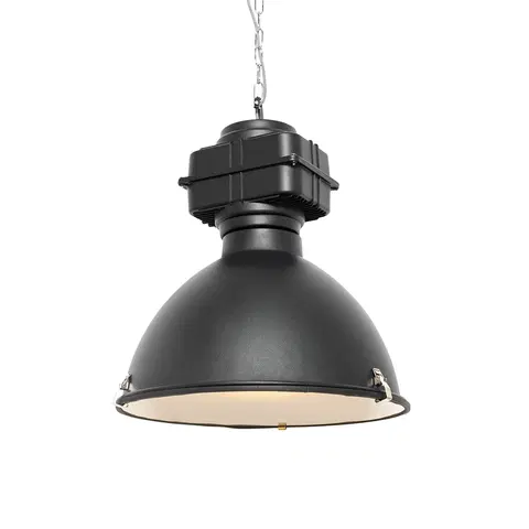 Zavesne lampy Industriálne závesné svietidlo čierne 53,5 cm - Sicko