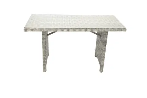 Stolčeky DEOKORK Ratanový stôl 140x80 cm SEVILLA (sivá)