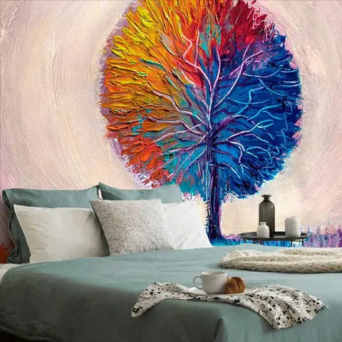 Samolepiace tapety Samolepiaca tapeta farebný akvarelový strom