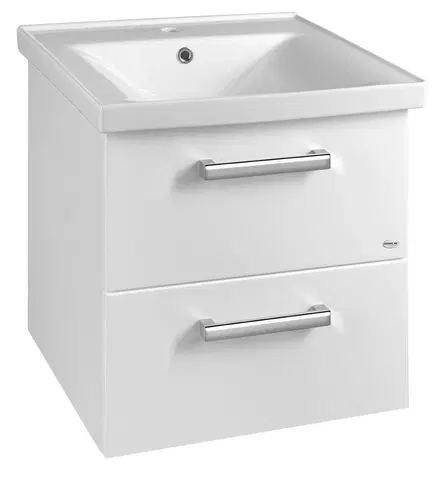 Kúpeľňa AQUALINE - VEGA umývadlová skrinka 51,5x60x43,8cm, 2x zásuvka, biela VG052