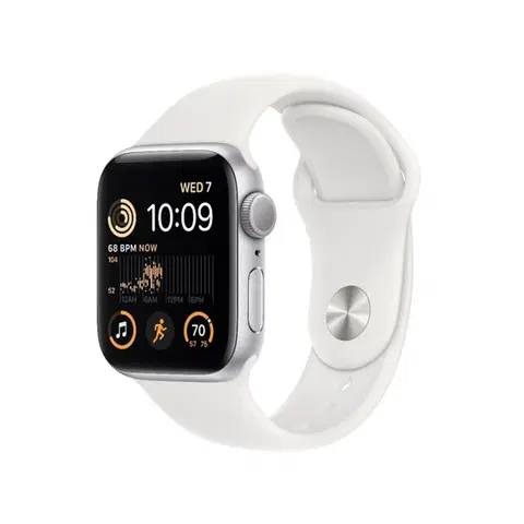 Inteligentné hodinky Apple Watch SE GPS 44mm Silver Aluminium Case with White Sport Band - Regular MNK23CS/A