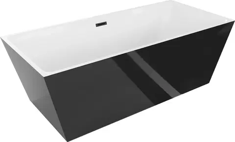 Vane MEXEN - Lita vaňa voľne stojaca 170x75 cm, biela/čierna, čierny sifón 52121707575-B