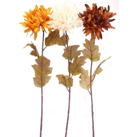 Kvety Umelá jesenná chryzantéma, v. 74 cm, sada 3 ks