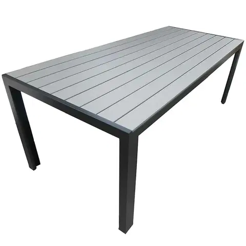 Záhradné stoly Stôl Douglas šedý s vrchnou doskou z polywoodu 205x90 cm