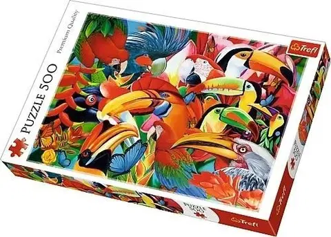 Hračky puzzle TREFL - puzzle Farebné vtáky 500
