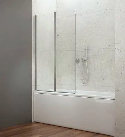 Sprchové dvere AQUALINE - WILA vaňová zástena 900x1400 mm, skladacie, chrom, číre sklo AQ5742