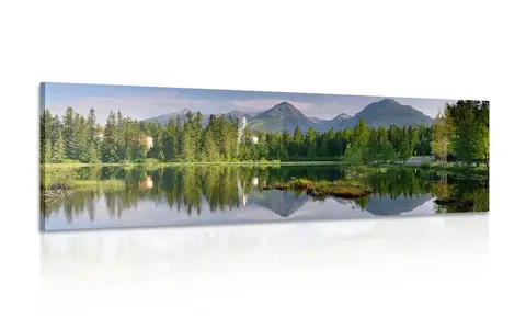 Obrazy prírody a krajiny Obraz nádherná panoráma hôr pri jazere