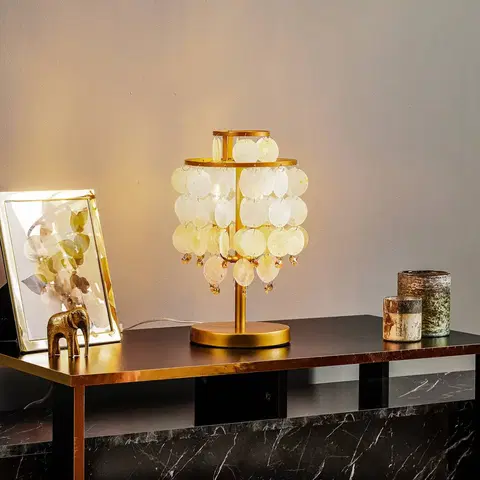 Lampy na nočný stolík ONLI Stolná lampa Ruben s perleťovými doskami